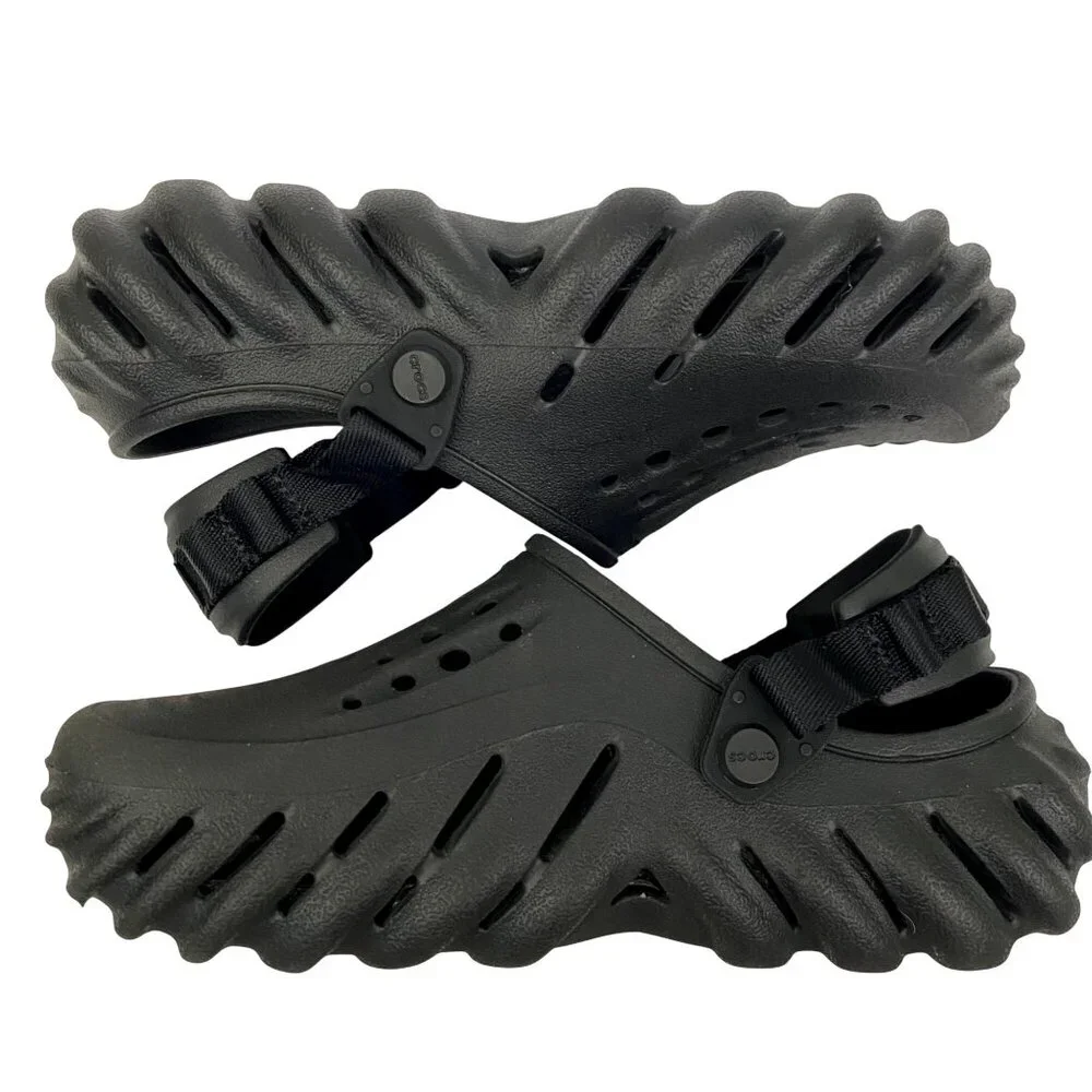 Crocs Echo Slip on Clogs Shoes Chunky Trendy Black 207837 Women’s 7 - Picture 4 of 10